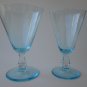 Bryce Cosmopolitan Blue (Cerulean)  Wine Glasses Set of 6 Six Stemware