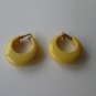 Vintage Bakelite Cream Corn Hoop Clip earrings.  Yellow