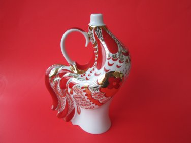 Lomonosov Porcelain Wine Vodka Whiskey Decanter Red Rooster