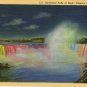 Niagara Falls Canada Postcard, Horseshoe Falls at Night c.1937