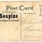 Soapine Ad Postcard Giveaway, Washes Dishes & Utensils, Baby's First Steps c.1908
