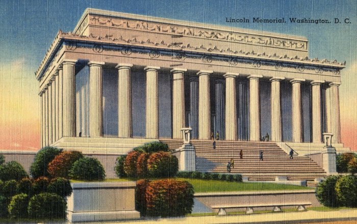 Washington D.C. Postcard, The Lincoln Memorial, Full Color c.1944