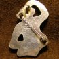 Sterling Animal Brooch, Monkey Patting Head & Rubbing Stomach c.1979