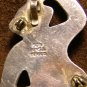 Sterling Animal Brooch, Monkey Patting Head & Rubbing Stomach c.1979