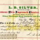 L.B. Silver & His Ohio Improved Chester Swine, Salem Ohio, Bill of Sale c.1871