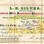 L.B. Silver & His Ohio Improved Chester Swine, Salem Ohio, Bill of Sale c.1871