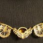 Filigree & Citrine Necklace, Large Stones, Delicate Gold Chain c.1910