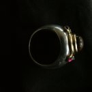 David Yurman Ring, Yellow Citrine & Red Garnet, Sterling & Gold