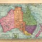 Map of Australia, C.S. Hammond & Co. Atlas, Full Color c.1910