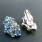 Weiss Rhinestones Earrings in Light Blue c.1949