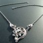 Am Lee Necklace, Sterling Silver Filigree & Rhinestones c.1950