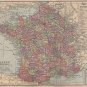 Map of France, C.S. Hammond & Co. Atlas, Full Color c.1910