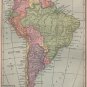 Map of South America, Full Color, C.S. Hammond & Co. Atlas c.1910
