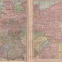 Maps of East and West Germany, C.S. Hammond & Co. Atlas, Two Full Color Pages c.1910