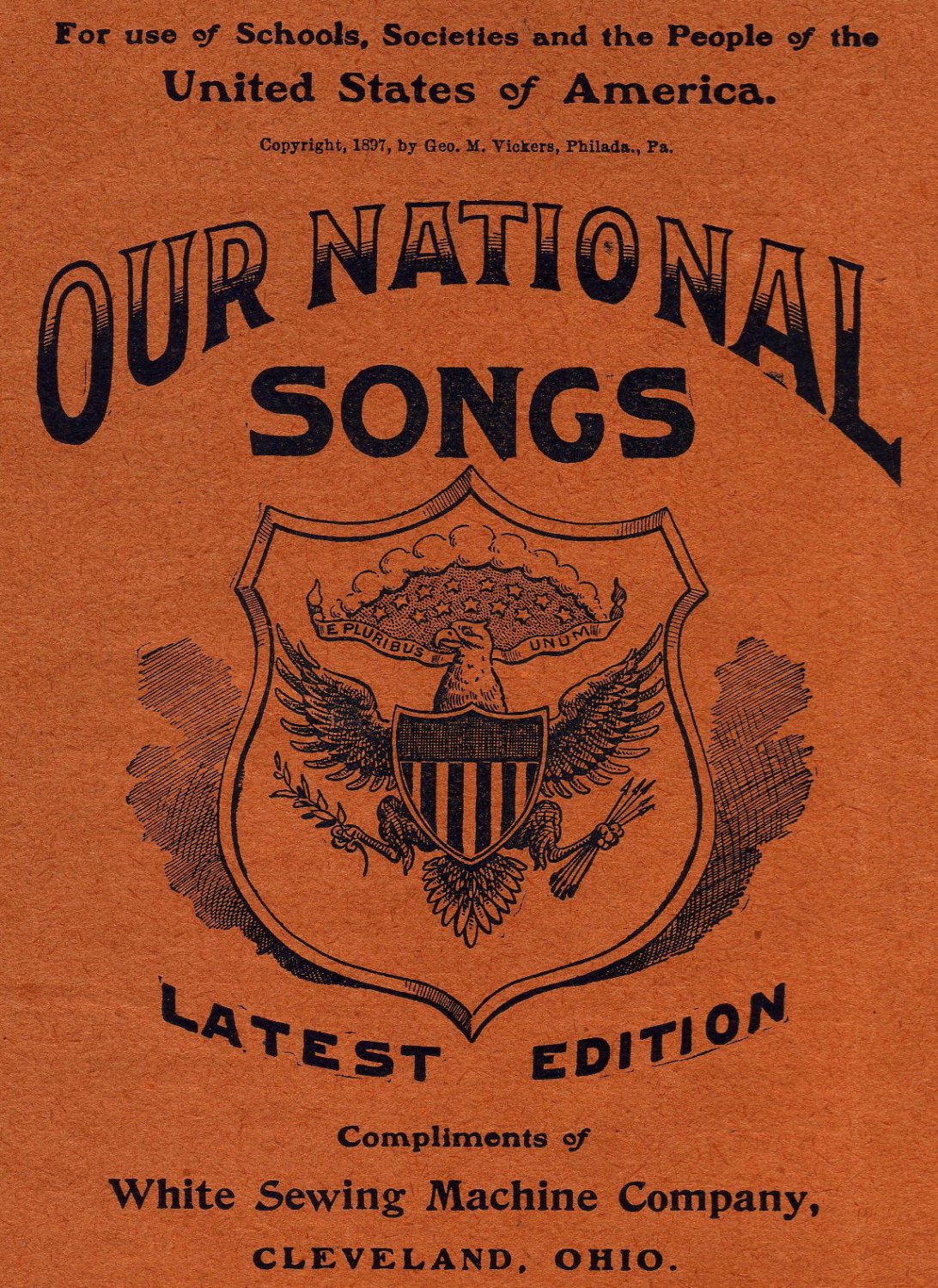White Sewing Machine Co. Song book Giveaway c.1897