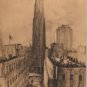Elizabeth O'Neill Verner Print, New York City, RCA Building Promenade and Plaza c.1940