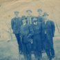 Cyanotype Portrait Postcard, Men in Hats c.1907