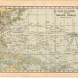 Map of Islands of The Pacific Ocean, C.S. Hammond Atlas, Full Color c.1910
