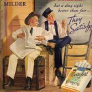 Chesterfield Cigarettes Ad, Train Station & Smoking Porter, Full Color c.1936 Chesterfield Cigarettes Ad, Train Station & Smoking Porter, Full Color c.1936