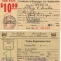 State of Ohio Car Registration Cards, Commercial & Passenger, 10 Total c.1939