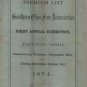 State Fair Premium List Book, Southern Ohio Fair Association, 1st Annual Exhibition at Dayton c.1874