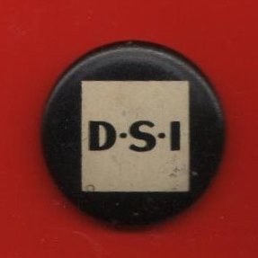 Pinback Button Made by American Art Works, D.S.I., Black & White c.1902