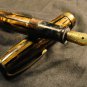 WearEver Pen and Pencil Set, Brown and Yellow with Gold Trim c.1928