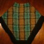 Irish Wool Poncho, Plaid with Black Fringe Vintage c.1959
