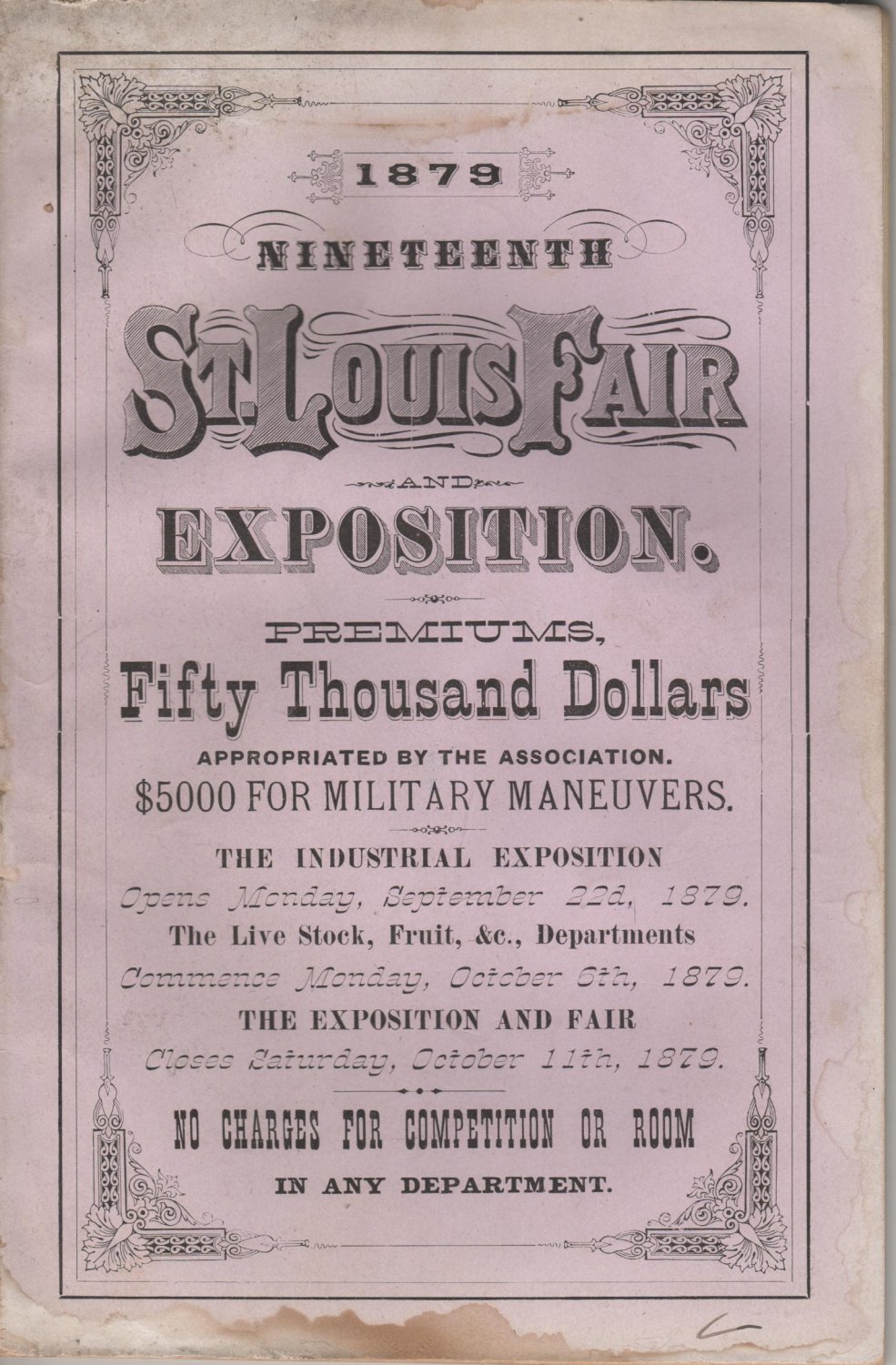 St. Louis State Fair & Exposition Premium List Book c.1879
