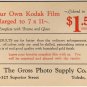 Kodak, Gross Photo Supply Co. Documents, Toledo Ohio c.1940