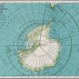 Polar Regions Map, Rand McNally Collier's World Atlas c.1949