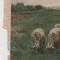 Spring by Anton Mauve, Pictorial Review Color Print of Herder and Flock of Sheep c.1924