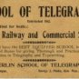 Oberlin School of Telegraphy for Railway & Commercial Service Ad Card c.1862
