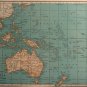 Map of Oceania, Islands of The Pacific, Rand McNally, Collier's World Atlas, Color c.1949