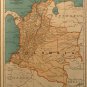 Map of Colombia, Rand McNally, Collier's World Atlas, Four Color c.1949