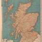 Map of Scotland, Rand McNally, Collier's World Atlas, Four Color c.1949