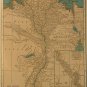 Map of Egypt, Rand McNally, Collier's World Atlas, Four Color c.1949