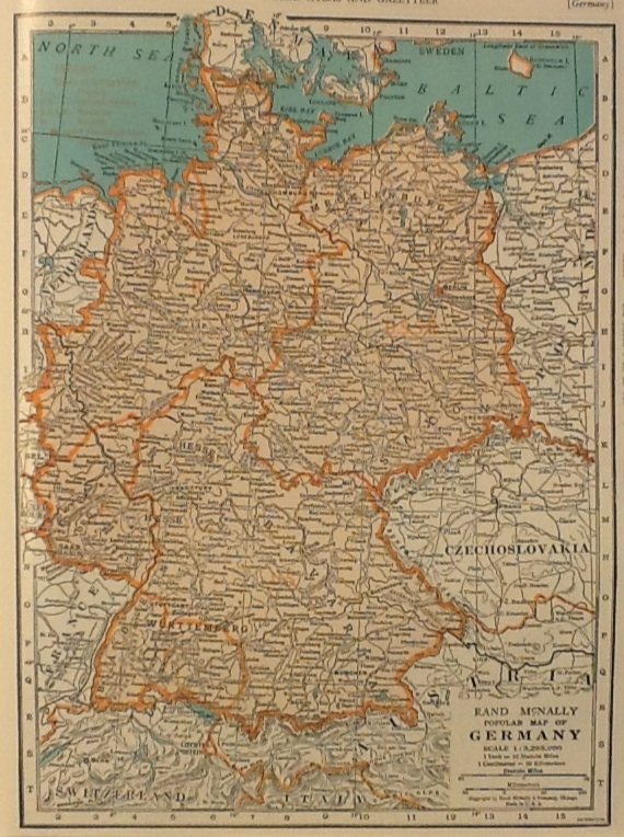 Map of Germany, Rand McNally c.1949