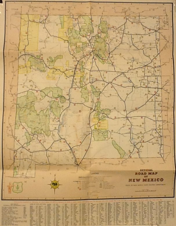 Map of New Mexico, Land of Enchantment, Official c.1950