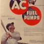 AC Fuel Pumps Ad, Babe Ruth in Uniform, Full Color c.1951