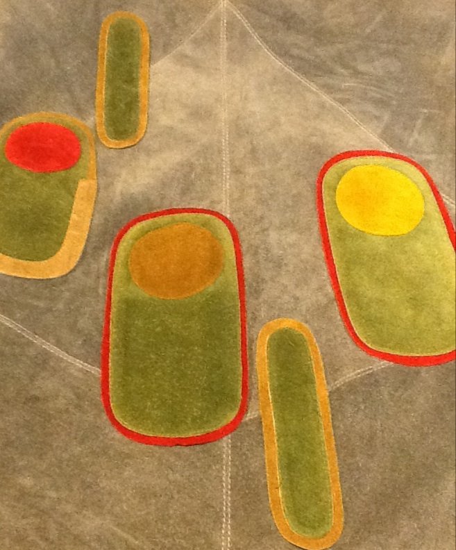 Suede Geometric Pattern Poncho c.1960