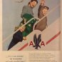 American Airlines Ad, Family Boarding Plane, Full Color c.1951
