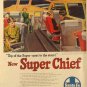 Santa Fe Railroad Super Chief Ad, Glass Topped Rail Car in Full Color c.1951