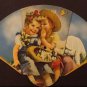 Feed Mill Ad Fan Giveaway, Kids with Daisies and a Lamb c.1940