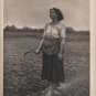 Song of The Lark Print by Breton, Barefoot Girl Singing, Perry Pictures Black & White Print c.1939