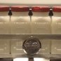 Vintage Milk Glass Spice Jars, Set of Ten with Pair of Aluminum Racks c.1940