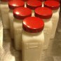 Vintage Milk Glass Spice Jars, Set of Ten with Pair of Aluminum Racks c.1940