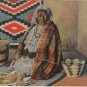 Albuquerque New Mexico Postcard, Apache Indian Basket Maker at Market c.1950