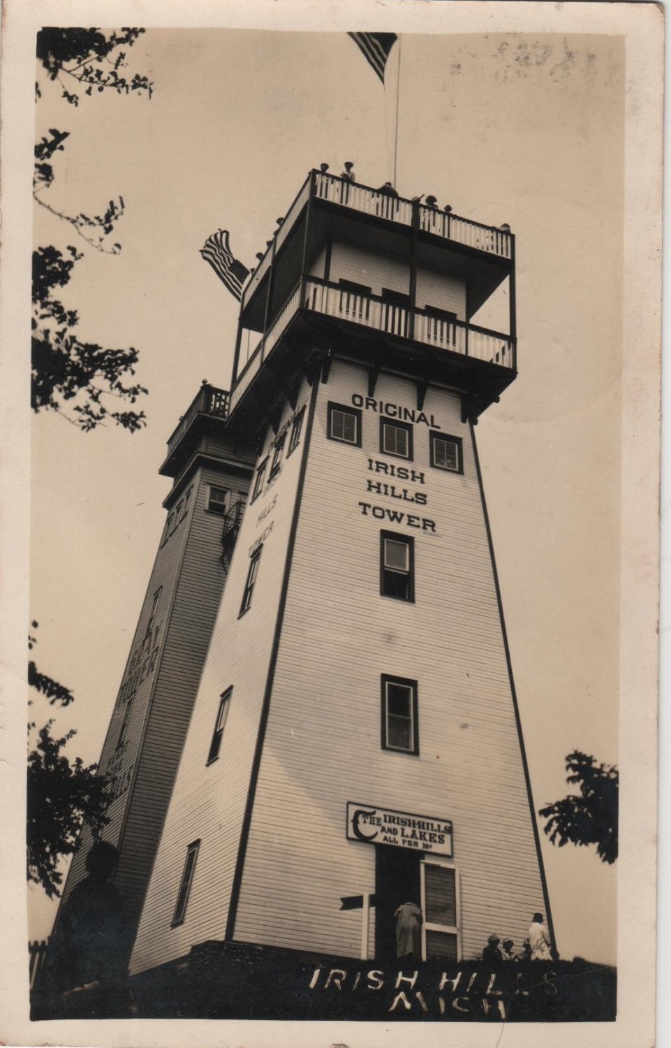 irish-hills-michigan-card-original-irish-hills-tower-real-photo-c-1927