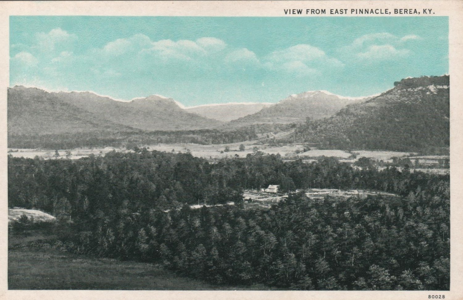 Berea Kentucky Postcard, View from East Pinnacle c.1907
